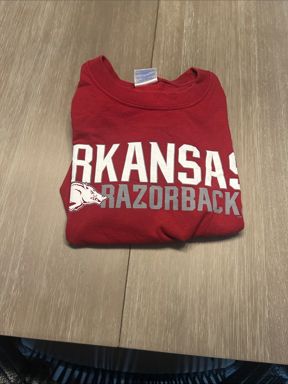 Gildan Red Arkansas Razorbacks Long Sleeve Tee - Picture 4 of 4